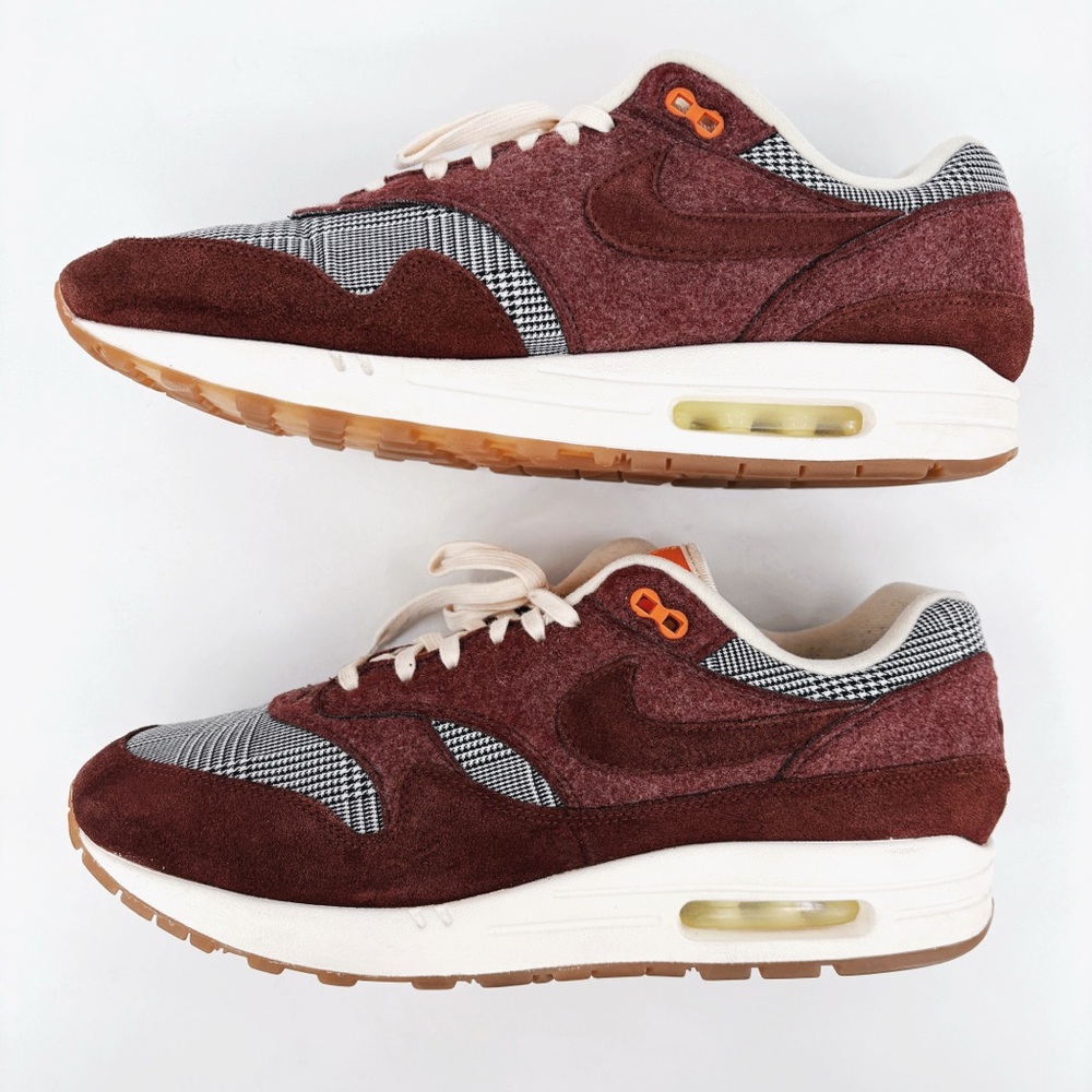 NIKE Men's Air Max 1 Houndstooth in the Bronze Eclipse Suede US 11.5 - Picture 8 of 13